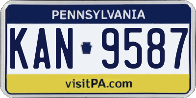 PA license plate KAN9587