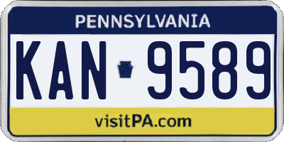 PA license plate KAN9589