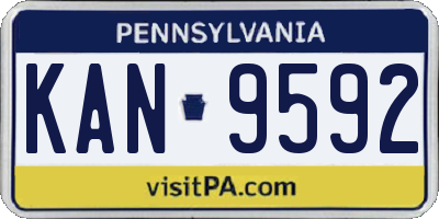 PA license plate KAN9592