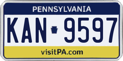 PA license plate KAN9597