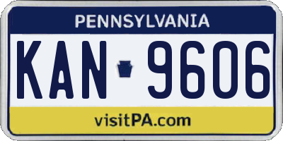 PA license plate KAN9606