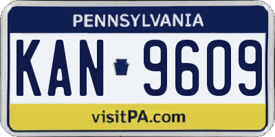 PA license plate KAN9609