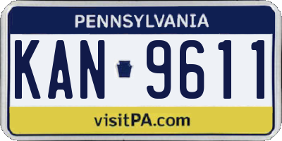 PA license plate KAN9611