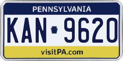 PA license plate KAN9620