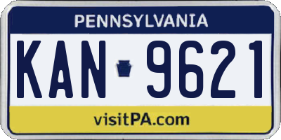 PA license plate KAN9621