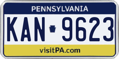 PA license plate KAN9623