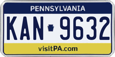 PA license plate KAN9632