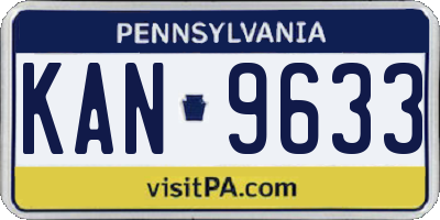 PA license plate KAN9633