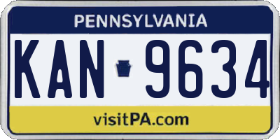 PA license plate KAN9634