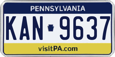 PA license plate KAN9637