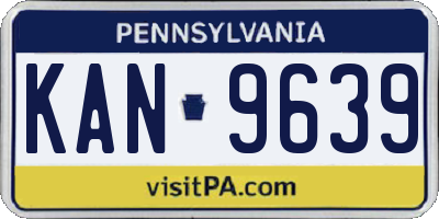 PA license plate KAN9639