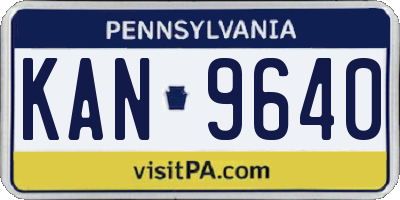 PA license plate KAN9640