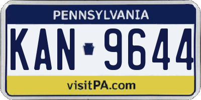 PA license plate KAN9644