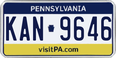 PA license plate KAN9646