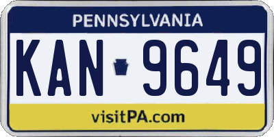 PA license plate KAN9649