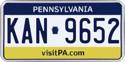 PA license plate KAN9652