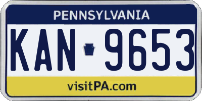 PA license plate KAN9653