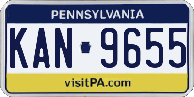 PA license plate KAN9655