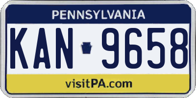 PA license plate KAN9658