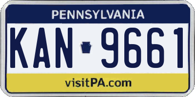 PA license plate KAN9661