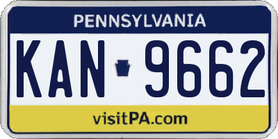PA license plate KAN9662
