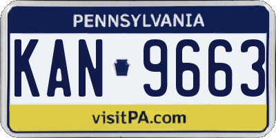PA license plate KAN9663