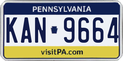 PA license plate KAN9664