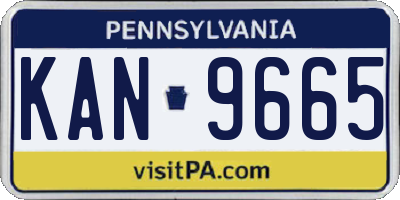 PA license plate KAN9665