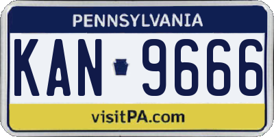 PA license plate KAN9666