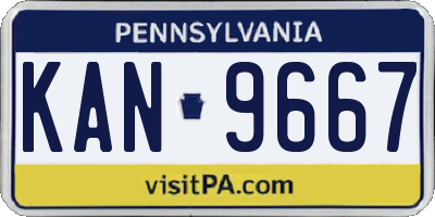 PA license plate KAN9667