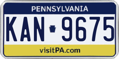 PA license plate KAN9675