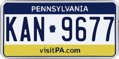 PA license plate KAN9677