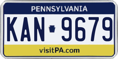 PA license plate KAN9679