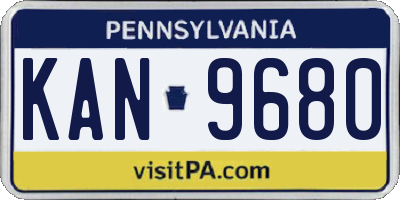 PA license plate KAN9680