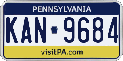 PA license plate KAN9684
