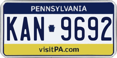 PA license plate KAN9692