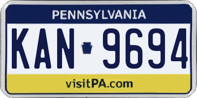 PA license plate KAN9694