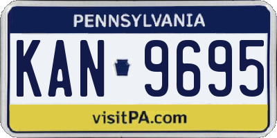 PA license plate KAN9695