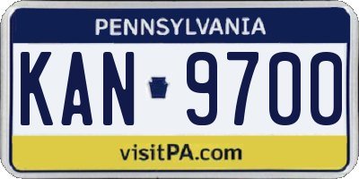 PA license plate KAN9700