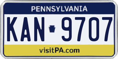 PA license plate KAN9707