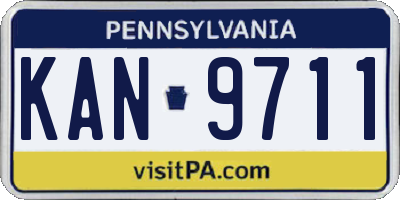 PA license plate KAN9711