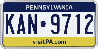 PA license plate KAN9712