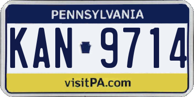 PA license plate KAN9714