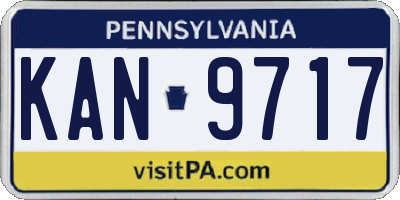 PA license plate KAN9717