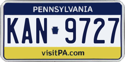 PA license plate KAN9727