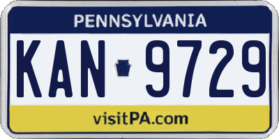 PA license plate KAN9729