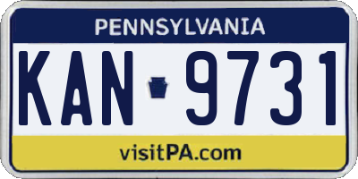 PA license plate KAN9731