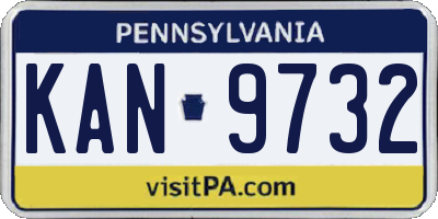 PA license plate KAN9732