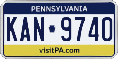 PA license plate KAN9740