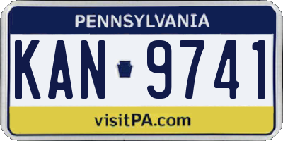 PA license plate KAN9741